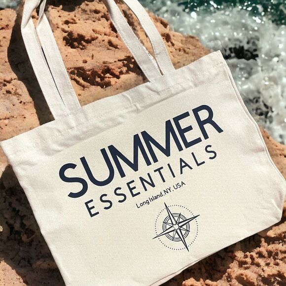 NWT Wool + Pepper Co. SUMMER ESSENTIALS zipper Tote Bag with Custom Location - Picture 5 of 9